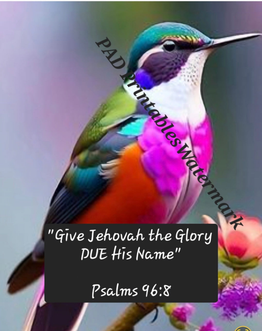 FREE PRINTABLE 2025 Year's Text: "Give Jehovah the Glory Due His Name" Psalms 96:8...Download & Print