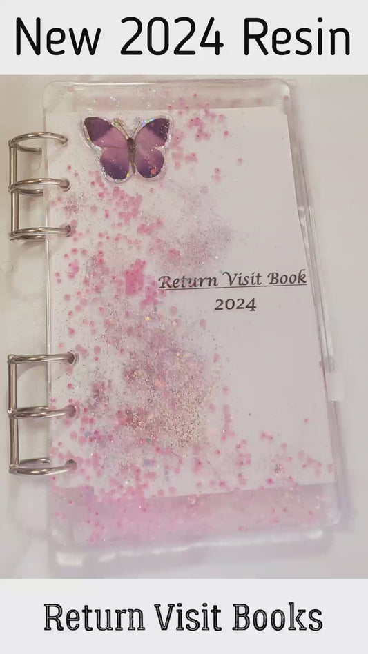 Luxury Resin 2024 'RETURN VISIT' Notebook (front & back Resin covers), A6 size (4.1 x 5.8 inches)