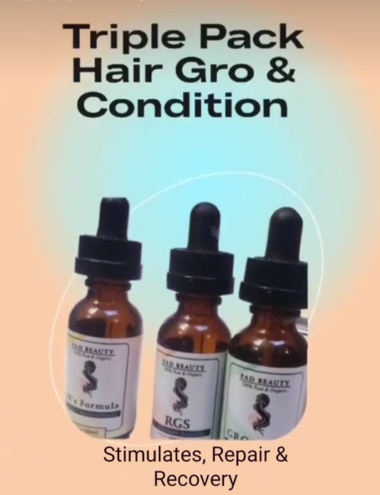 PAD Beauty's Triple Strength Hair Pack: All 3 Hair Growth Oils