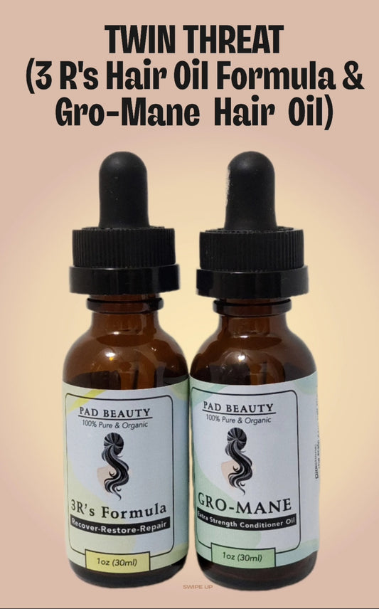 TWIN THREAT: 3Rs Hair Oil Formula & Gro-Mane Hair Growth Oil